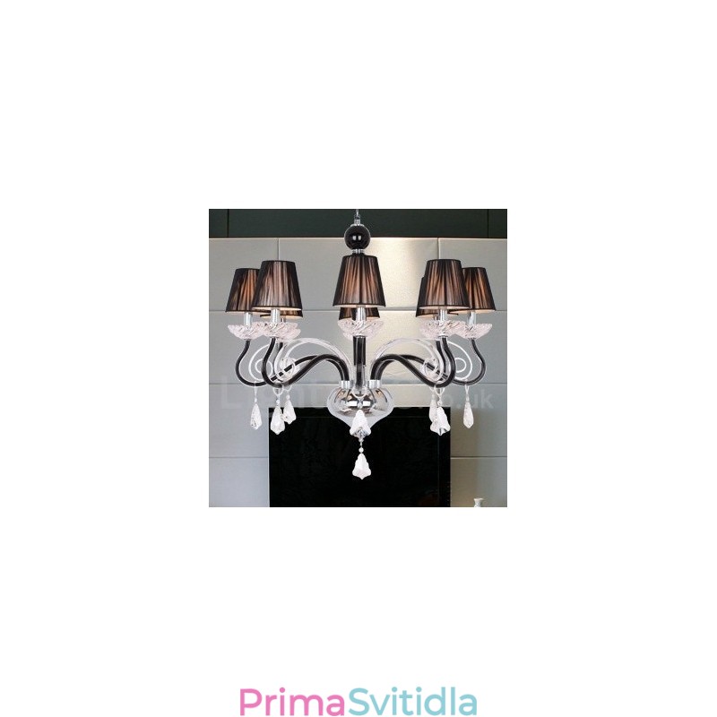 8 Light White Contemporary K9 Crystal Candle Style Lustr