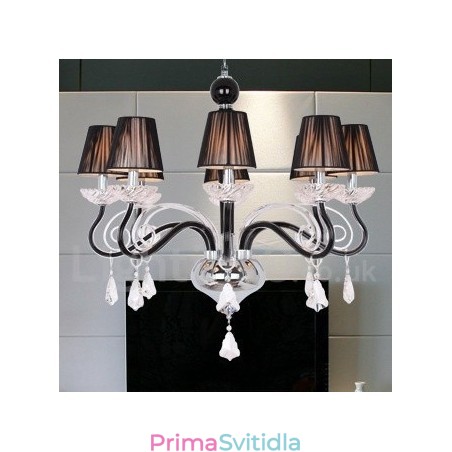 8 Light White Contemporary K9 Crystal Candle Style Lustr 8 Light White Contemporary K9 Crystal Candle Style Lustr