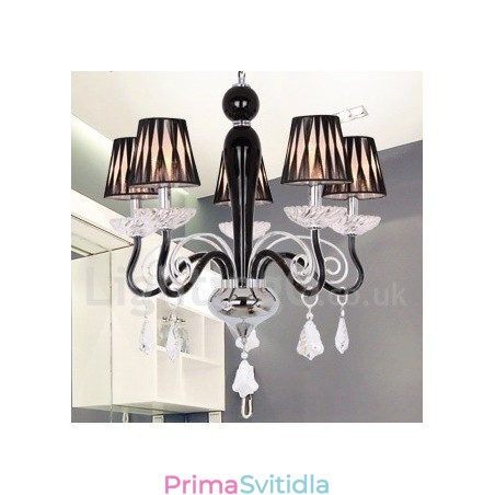 5 Light White Contemporary K9 Crystal Candle Style Lustr 5 Light White Contemporary K9 Crystal Candle Style Lustr