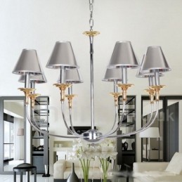 8 Lehký moderní lustr ve stylu chromové svíčky