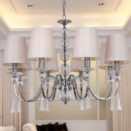 8 Light Contemporary K9 Crystal Candle Style Lustr