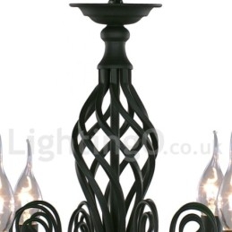 3 Light Contemporary Retro Black Candle Style Lustr