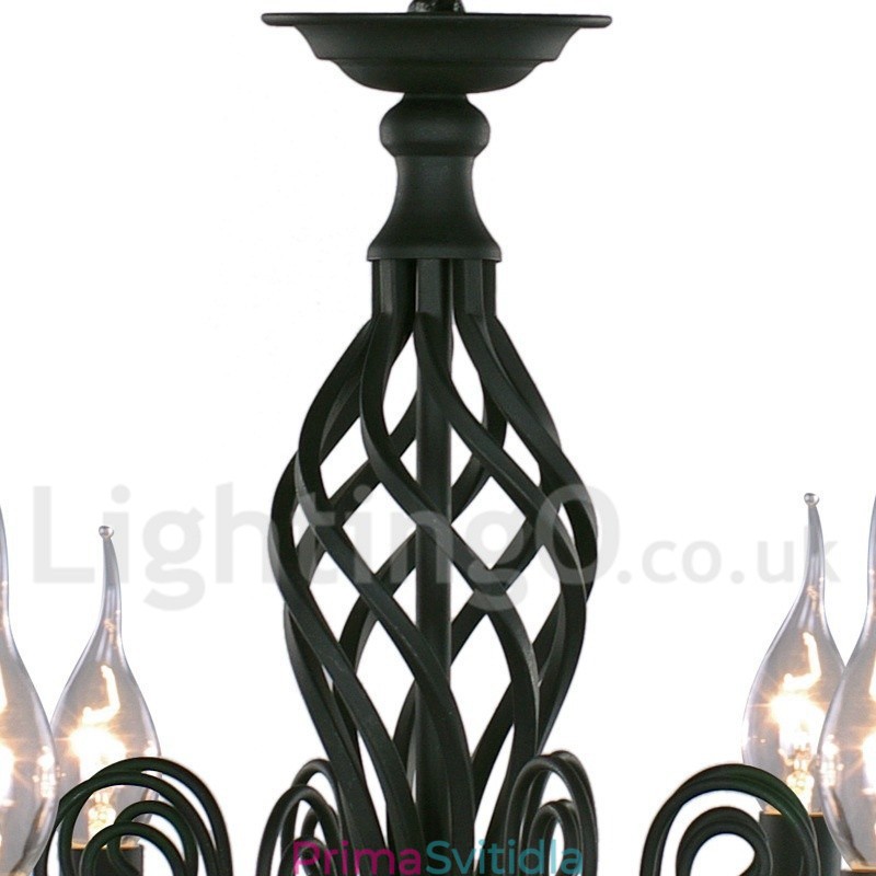 3 Light Contemporary Retro Black Candle Style Lustr