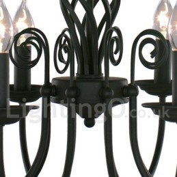 3 Light Contemporary Retro Black Candle Style Lustr