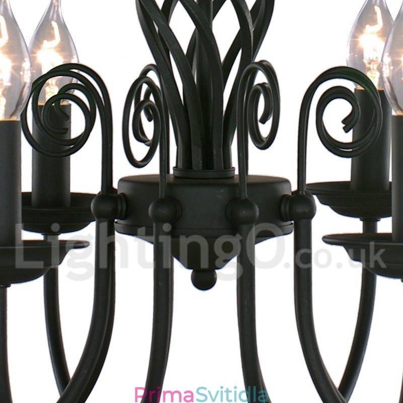 3 Light Contemporary Retro Black Candle Style Lustr
