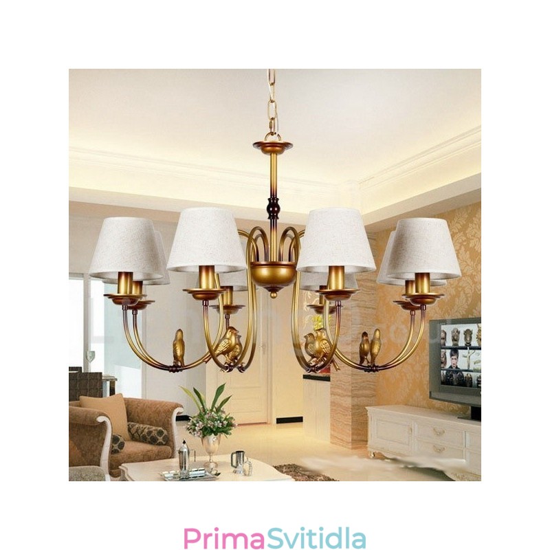 8 Lehký moderní moderní rustikální lustr ve stylu retro svíček