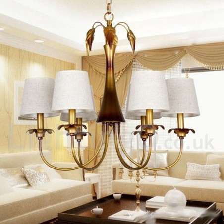 6 Lehký moderní moderní rustikální lustr ve stylu svíčky 6 Lehký moderní moderní rustikální lustr ve stylu svíčky