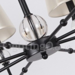 8 Světlý rustikální retro černý lustr ve stylu svíček