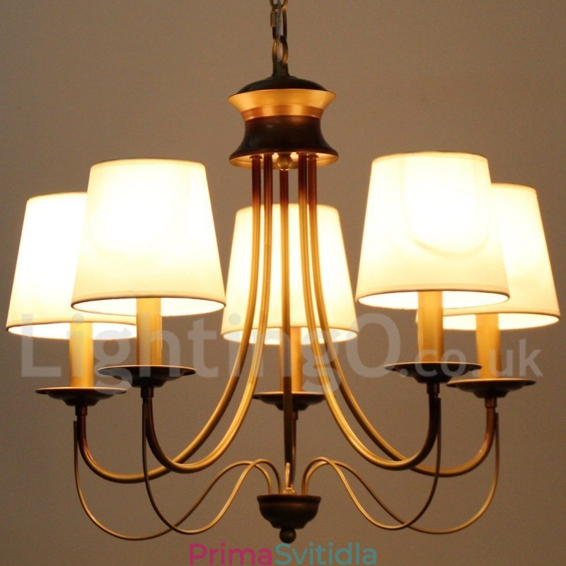 5 Lehký rustikální lustr ve středomořském moderním současném stylu se svíčkou