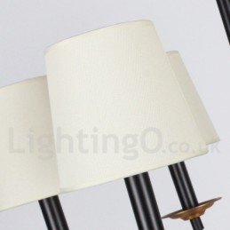 6 Light Contemporary Black Retro Candle Style Lustr