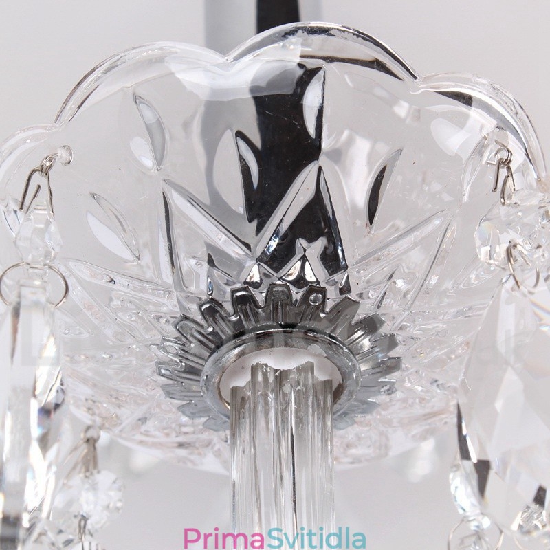 6 Light Contemporary K9 Crystal Candle Style Lustr