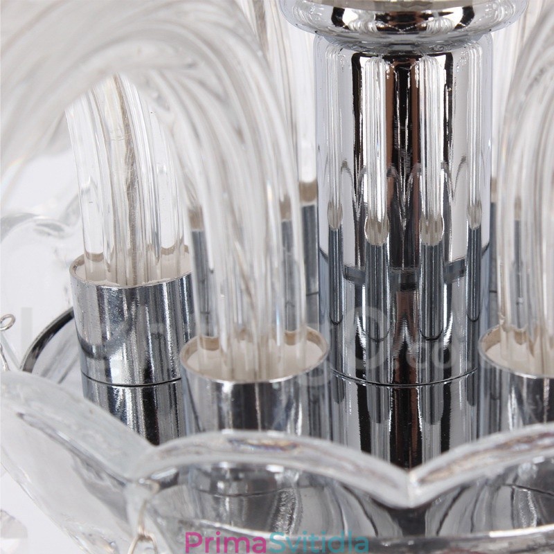 6 Light Contemporary K9 Crystal Candle Style Lustr