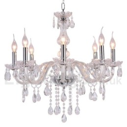 8 Light Contemporary K9 Crystal Candle Style Lustr