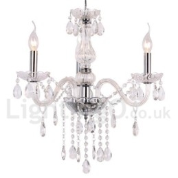 3 Light Contemporary K9 Crystal Candle Style Lustr