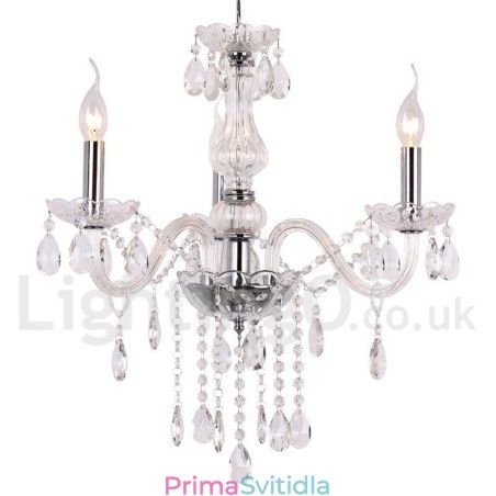 3 Light Contemporary K9 Crystal Candle Style Lustr 3 Light Contemporary K9 Crystal Candle Style Lustr