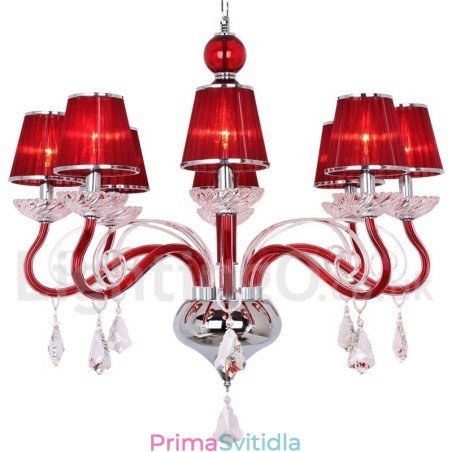 8 Světle červený současný lustr K9 Crystal Candle Style 8 Světle červený současný lustr K9 Crystal Candle Style