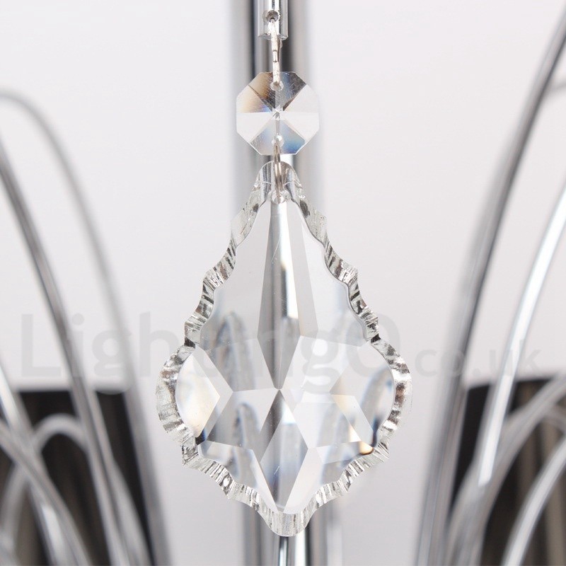 8 Light Contemporary K9 Crystal Candle Style Lustr