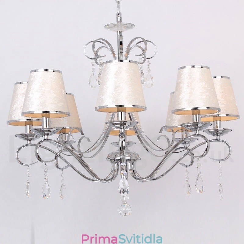 8 Light Contemporary K9 Crystal Candle Style Lustr