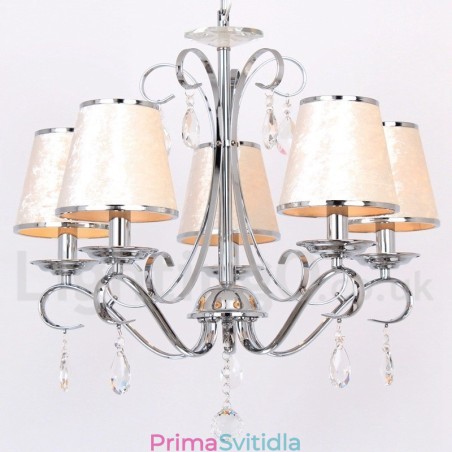 5 Light Contemporary K9 Crystal Candle Style Lustr 5 Light Contemporary K9 Crystal Candle Style Lustr