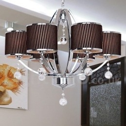 6 Light Contemporary K9 Crystal Candle Style Lustr
