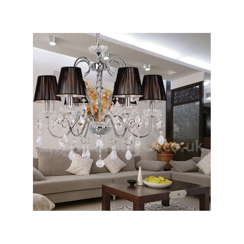 6 Light Contemporary K9 Crystal Candle Style Lustr