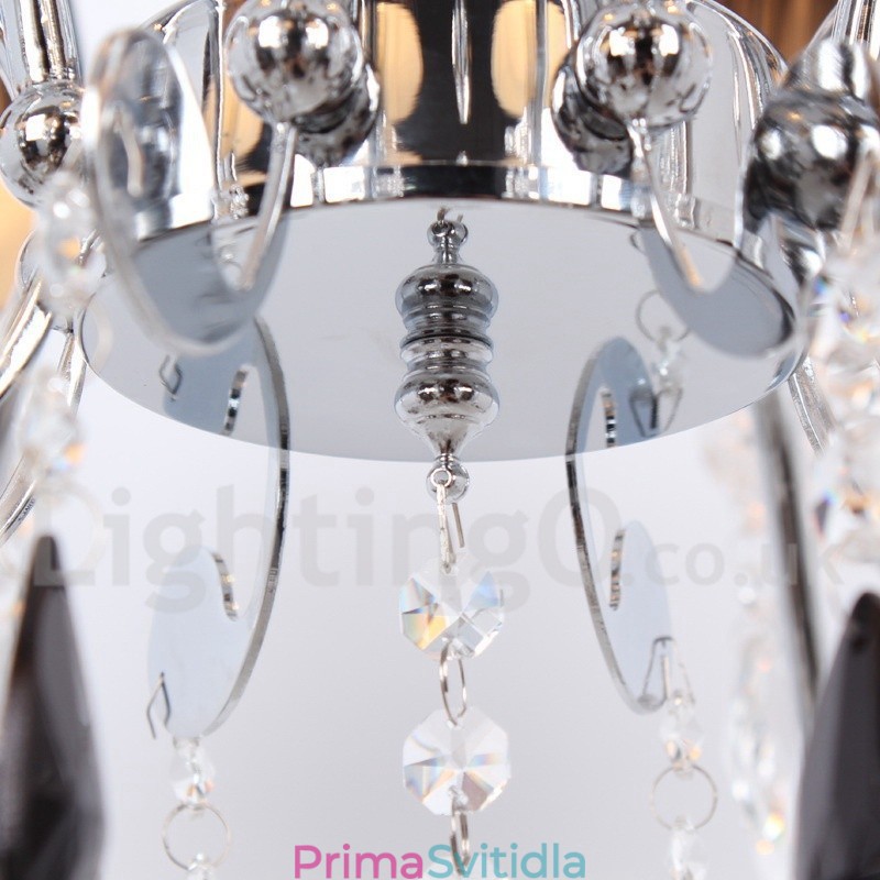 6 Light Contemporary K9 Crystal Candle Style Lustr