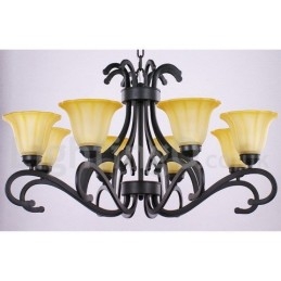 8 Light Black Contemporary Candle Style Luster