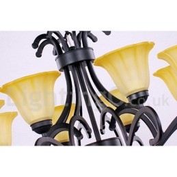 8 Light Black Contemporary Candle Style Luster