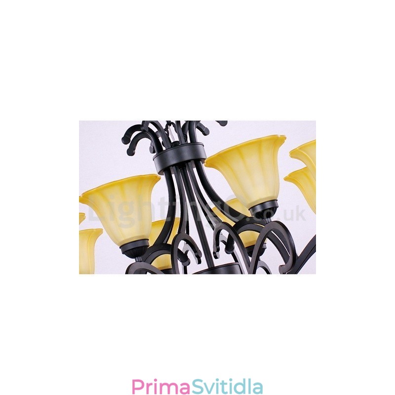 8 Light Black Contemporary Candle Style Luster