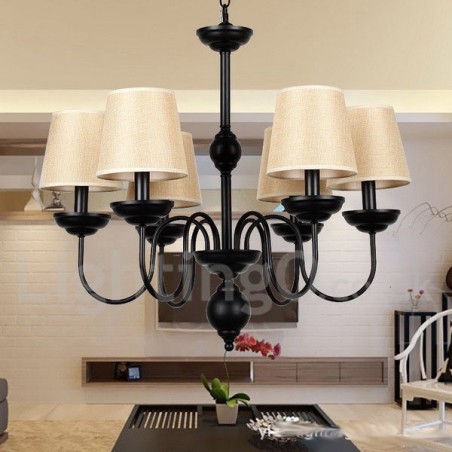 6 Lehký rustikální moderní lustr ve stylu svíčky v retro stylu