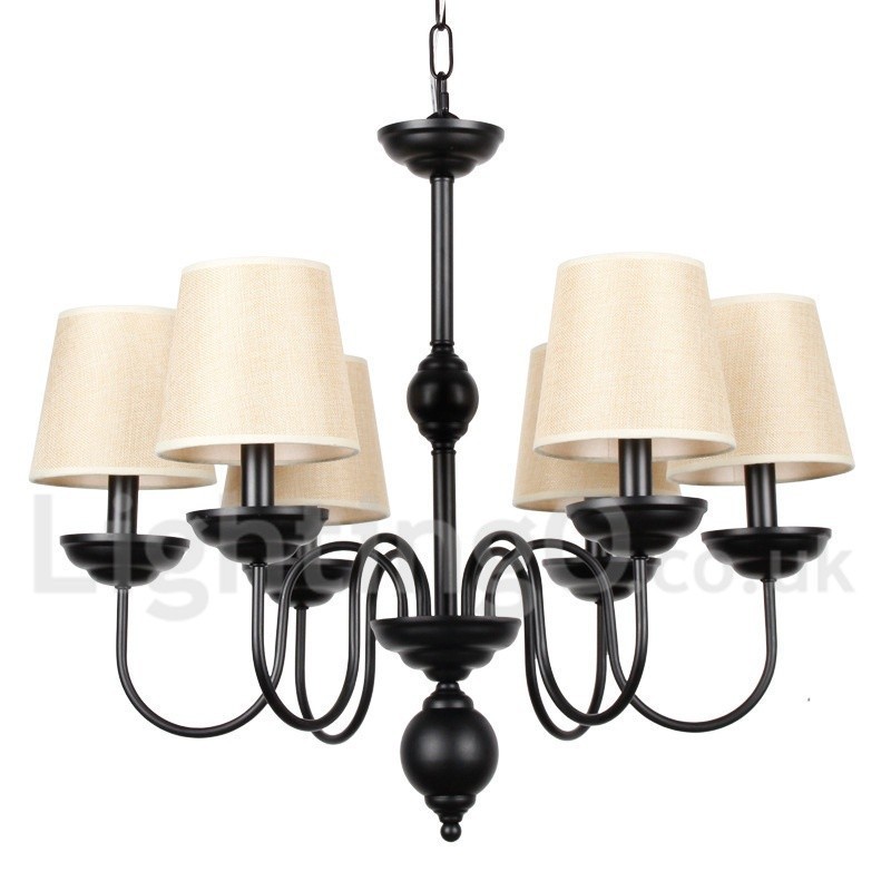 6 Lehký rustikální moderní lustr ve stylu svíčky v retro stylu