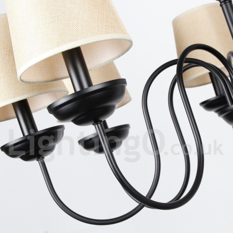 6 Lehký rustikální moderní lustr ve stylu svíčky v retro stylu