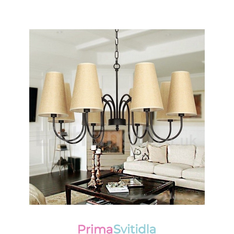 8 Light Retro Contemporary Candle Style Luster