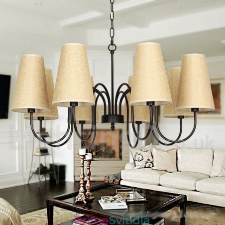 8 Light Retro Contemporary Candle Style Luster 8 Light Retro Contemporary Candle Style Luster