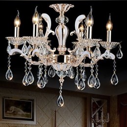 Luxusní závěsné svítidlo ze zinkové slitiny Candle Crystal v evropském stylu
