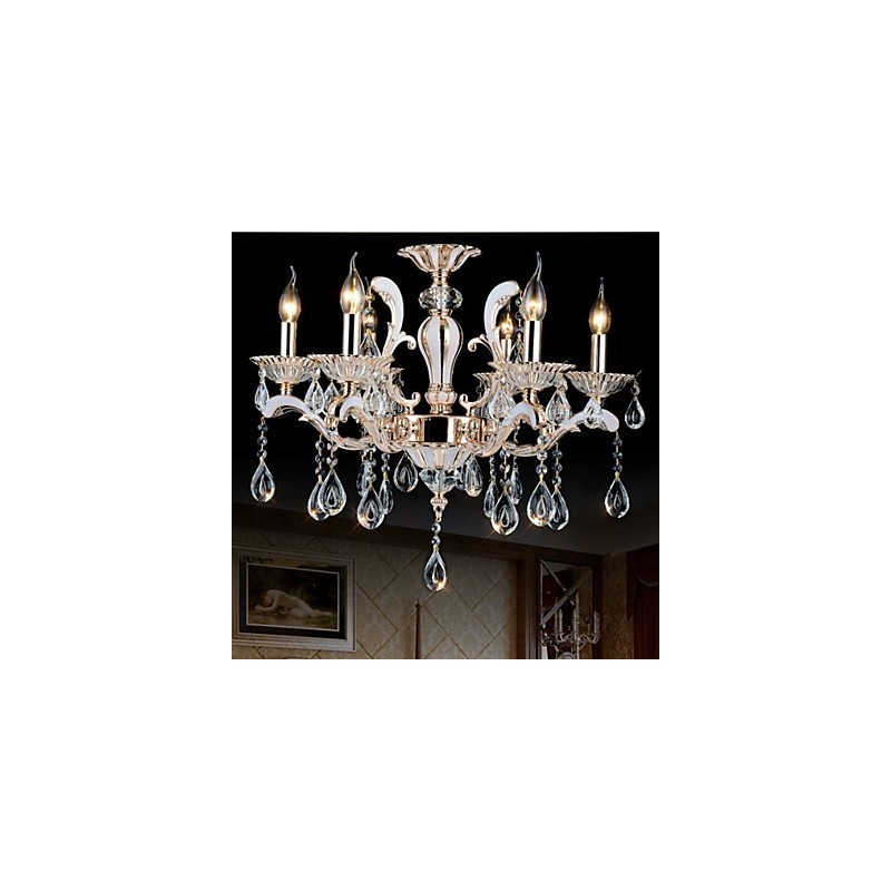 Luxusní závěsné svítidlo ze zinkové slitiny Candle Crystal v evropském stylu