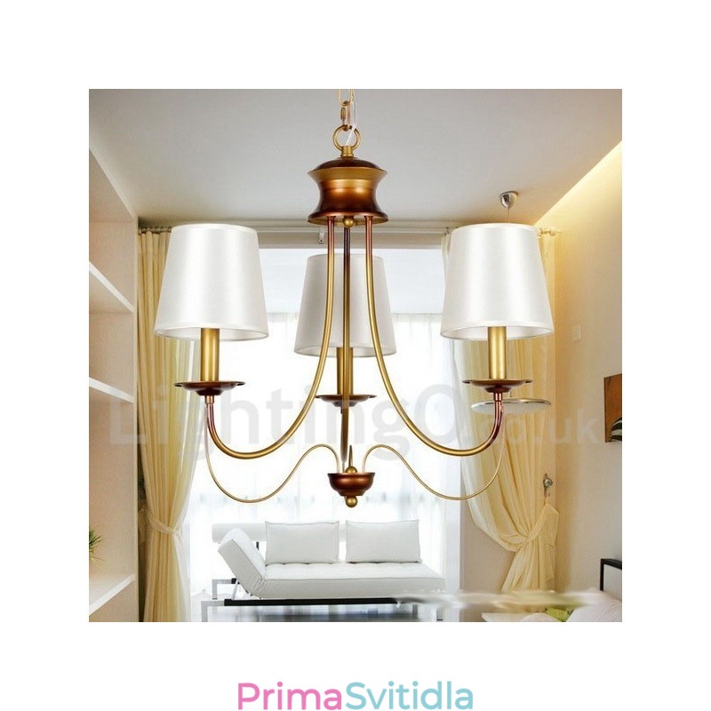 3 Lehký rustikální lustr ve středomořském moderním moderním stylu se svíčkou