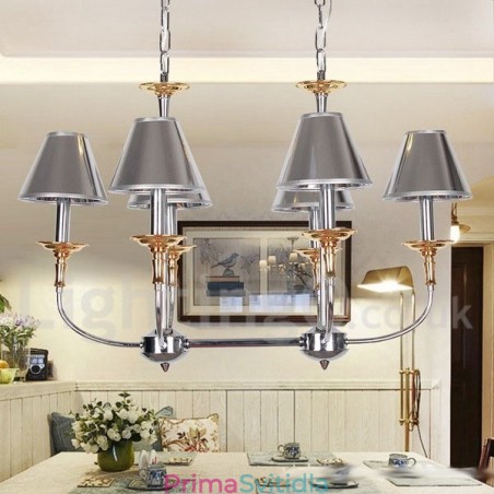 6 Lehký moderní lustr ve stylu chromové svíčky 6 Lehký moderní lustr ve stylu chromové svíčky