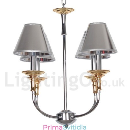 4 Lehký moderní lustr ve stylu chromové svíčky