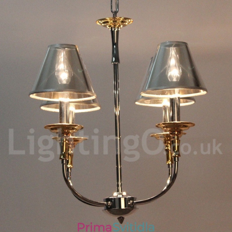 4 Lehký moderní lustr ve stylu chromové svíčky