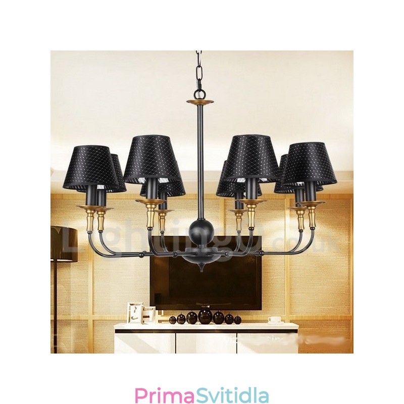 8 Lehký retro rustikální lustr ve stylu svíčky