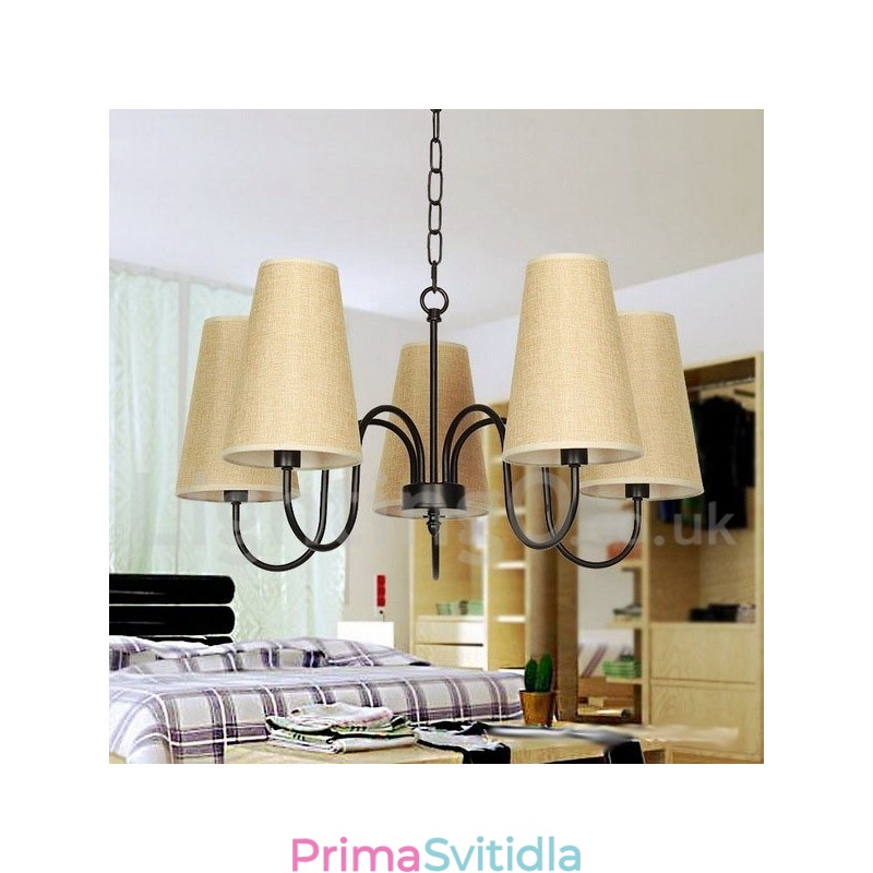 5 Light Retro Contemporary Candle Style Lustr