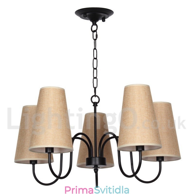 5 Light Retro Contemporary Candle Style Lustr