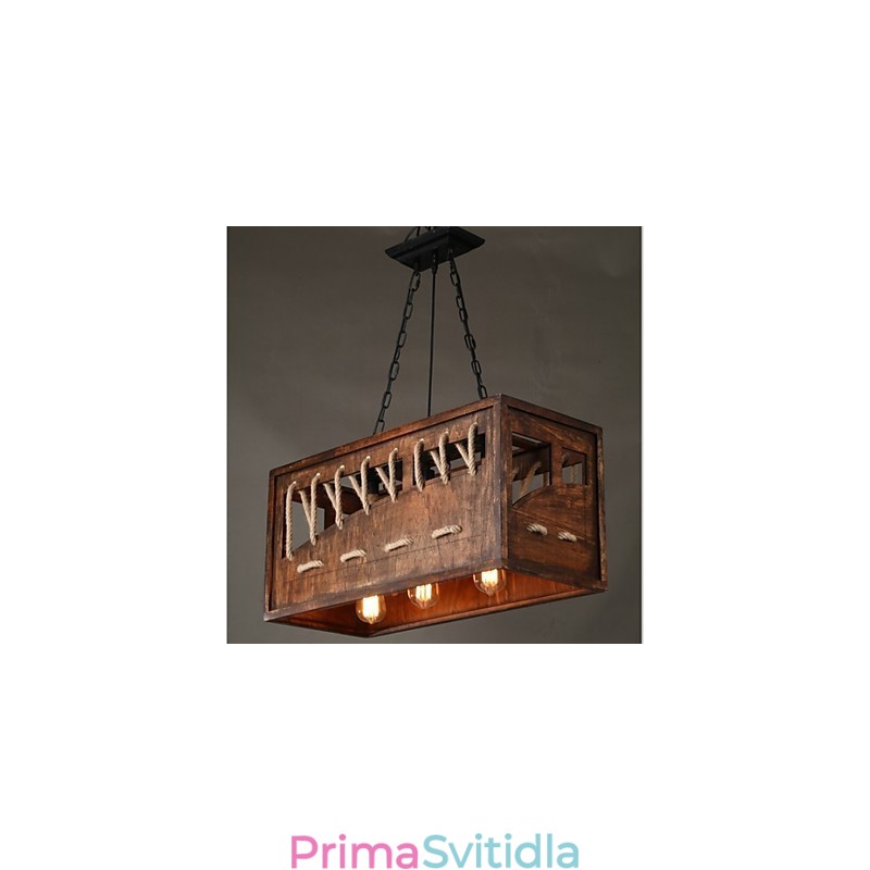 Minimalistický dřevěný lustr
