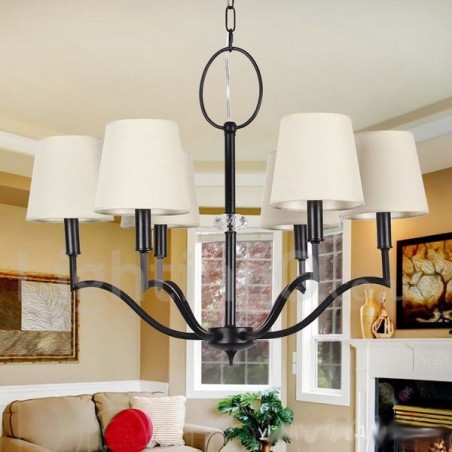 6 Lehký moderní lustr ve stylu svíčky 6 Lehký moderní lustr ve stylu svíčky