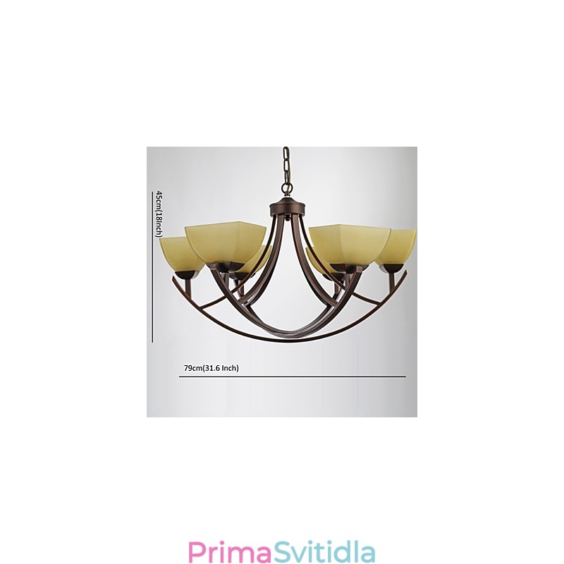 Lustr 6 Lights Tradiční klasický Vintage Metal