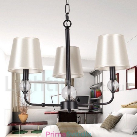 3 Light Retro Black Contemporary Candle Style Luster 3 Light Retro Black Contemporary Candle Style Luster