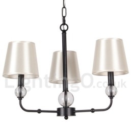 3 Light Retro Black Contemporary Candle Style Luster
