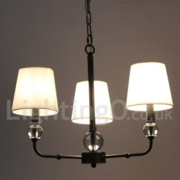 3 Light Retro Black Contemporary Candle Style Luster