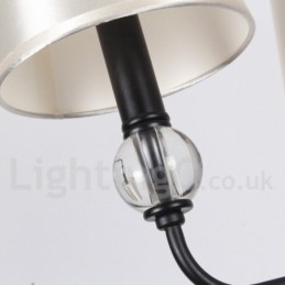3 Light Retro Black Contemporary Candle Style Luster